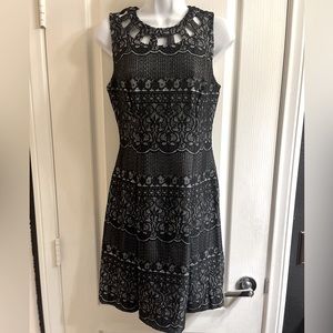 Eliza J Sleeveless Black Laced cocktail Dress